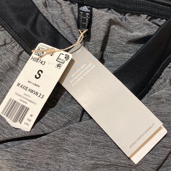 NWT Adidas Gray and Black Athletic Shorts Moisture-Wicking - Picture 8 of 9